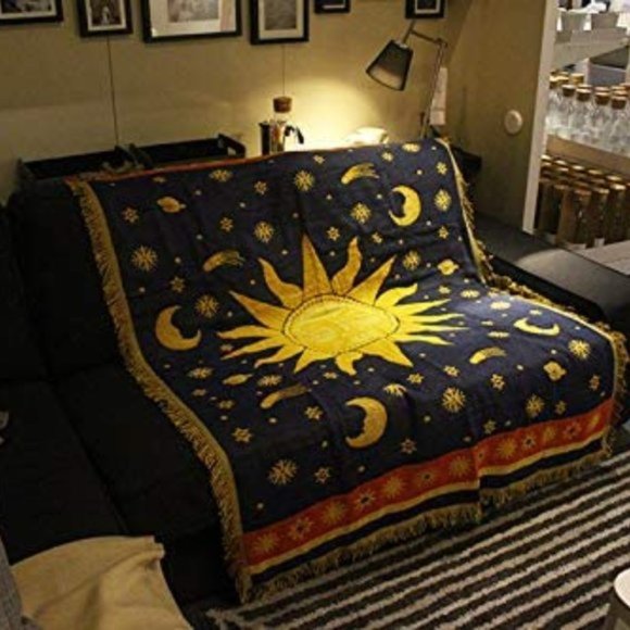 Anthropologie Sun Moon Stars Hippie Throw Blanket - Picture 3 of 8